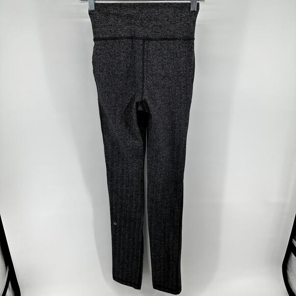 Lululemon Skinny Will Pant Full-On Luon Giant Herringbone Heathered Black 4 - Picture 6 of 6